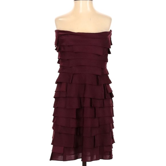 BCBGMAXAZRIA Dress Strapless, Mini, Ruffle Accents, Frills Sz 4 #269 - Picture 1 of 2